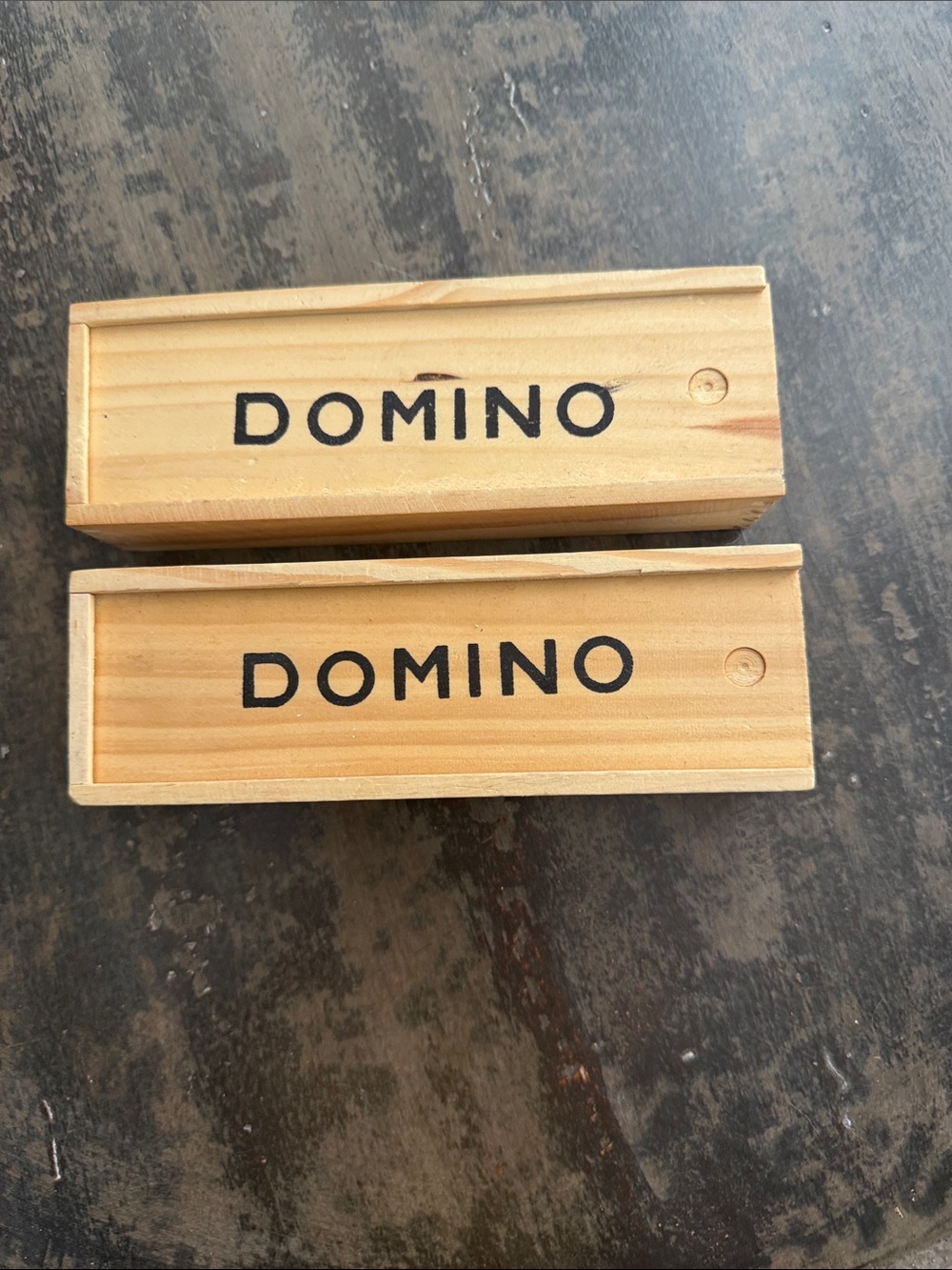 2 Sets Vintage Wooden Dominos  Natural Wood with Black Lettering Dragon Themed